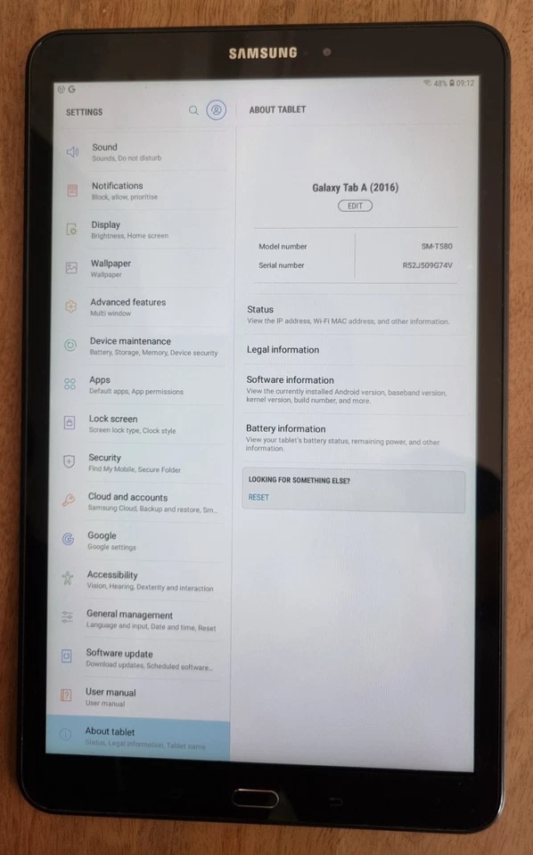 Samsung Galaxy Tab A Wi-Fi Android Black Tablet Fully Tested & Working, photo 2 of 4