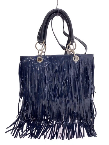 MARNI Shoulder bag in navy with fringe
