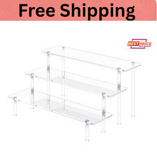 3 Tier Acrylic Display Risers, Large Perfume Organizer Stand, Clear
