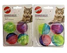 SPOT Ethical - 4 Plastic Shimmer Rattle Balls For Cats  Kittens - Lot of 2