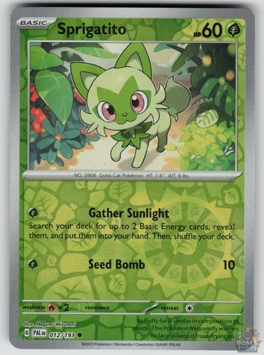 Sprigatito 012/193 Reverse Holo Paldea Evolved Pokemon 2023 NM