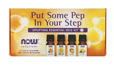 NOW Essential Oils - Put Some Pep in Your Step Essential Oils Kit - 4 Bottles by