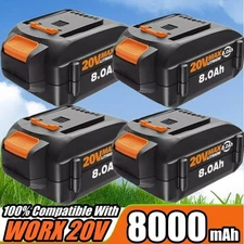 1~4PACK For WORX 20V 8.0AH MAX Extend Lithium-Ion Battery WA3525 WA3575 WA3520