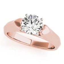 2.00 Ct Round Simulated Diamond Engagement Ring 14K Solid Rose Gold Size 9.5