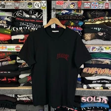 AMI ALEXANDRE MATTIUSSI FAMILY LOGO PRINT BLACK T-SHIRT ADULT Sz ~MEDIUM