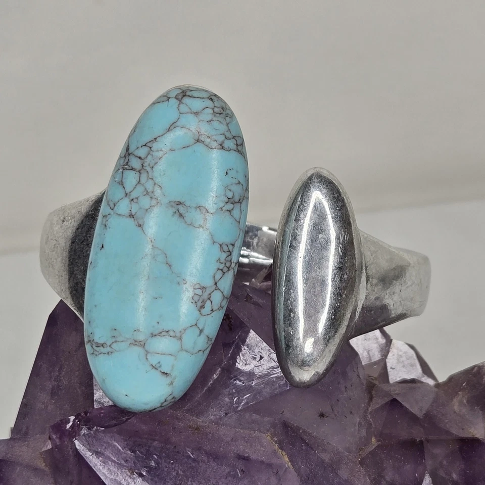 "Brazalete brazalete con bisagras escultural Robert Lee Morris Soho placa de plata de 7,5-8""" Foto 3 de 4