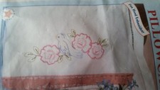 Jack Dempsey Stamped Pillowcases for Embroidery Bluebird 483  Makes 2