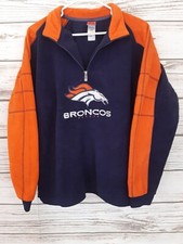 NFL Denver Broncos Boys Fleece Pullover Size XL 16-18 Blue  Orange Embroidered