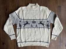 VTG LORD JEFF Deer Snowflakes Orlon Acrylic Pullover Sweater USA Made XL