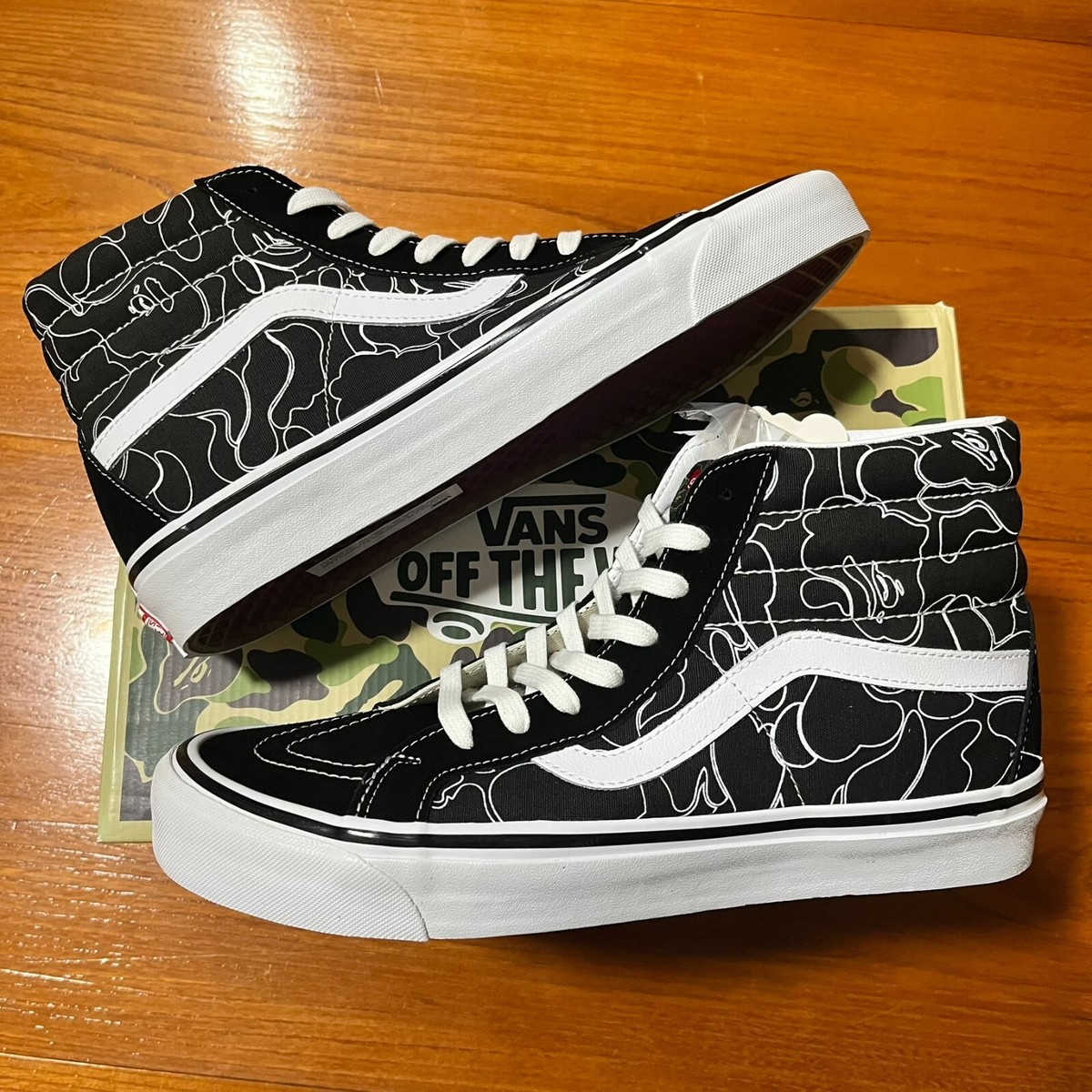アベイシングエイプ VANS Sk8-Hi Size 12 A Bathing Ape BAPE x Vans Line ABC Camo SK8-Hi Black NEW