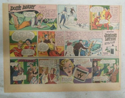 Jergens Lotion Ad: Dot's Diary ! from 1940's Size: 7.5 x 10 inch