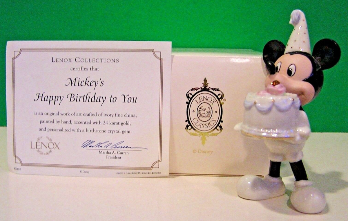 LENOX MICKEY'S HAPPY BIRTHDAY TO YOU November Topaz figurine NEW
