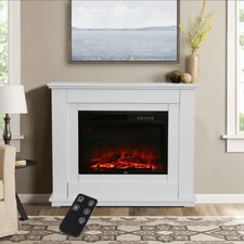 ELECTRIC FIRE WHITE SURROUND WALL FIREPLACE SUIT 30INCH FREESTANDING WITH REMOTE