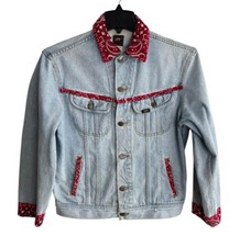 Vintage Lee Rider Denim Trucker Jacket Jean Custom Western Rodeo Made in the USA