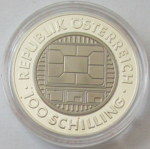 Österreich 100 Schilling 2000 Communications Silber Titan - Picture 2 of 3