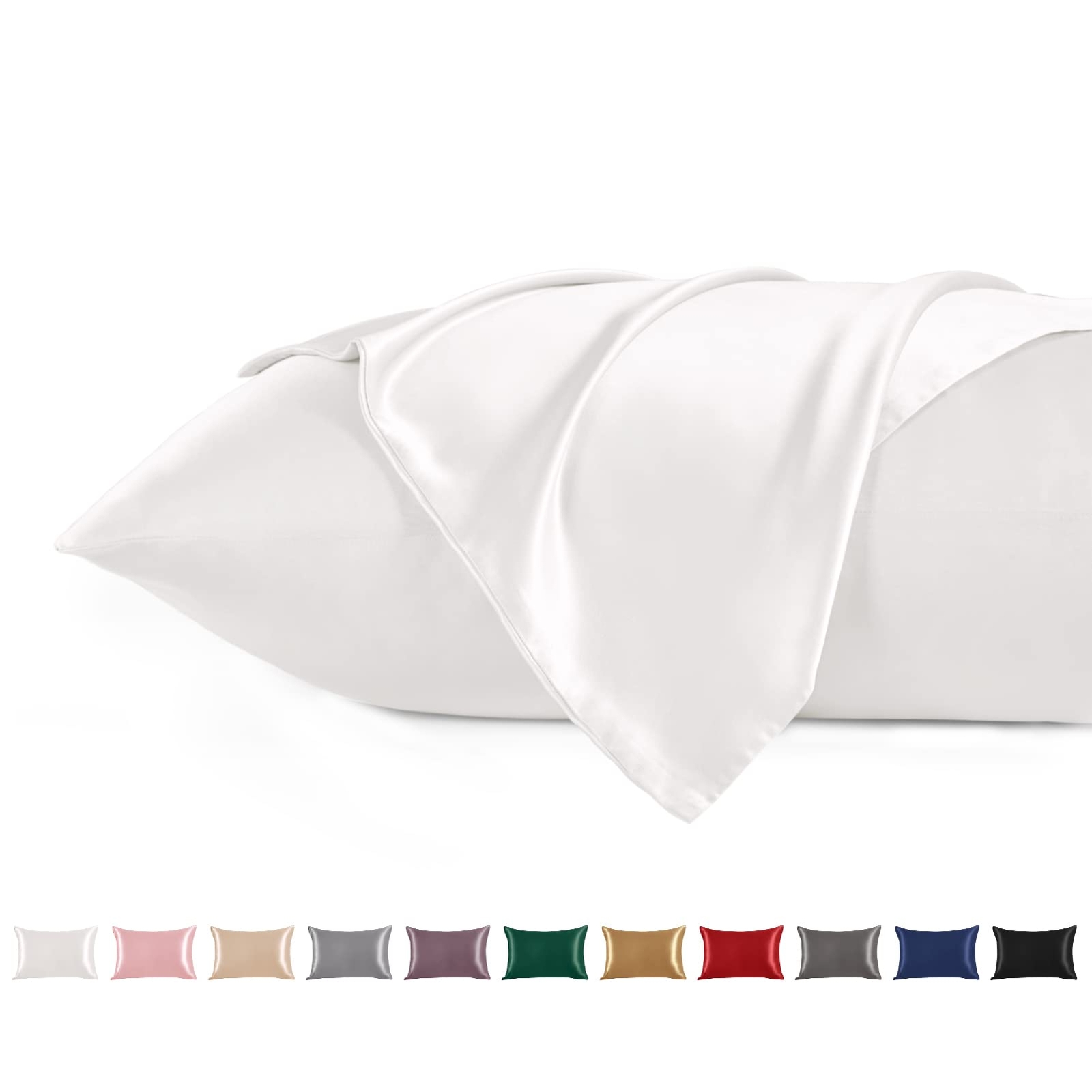 100% Pure Mulberry Silk Pillowcase for Hair and Skin, Highest 6A+ Grade 22 Mo...