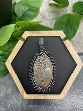 2.9  Handmade 925 Silver Plated Gemstone Wire Wrapped Pendant New B2178