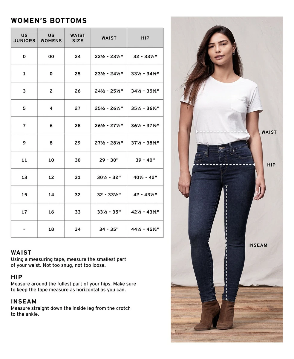 Levis ladies clearance size chart