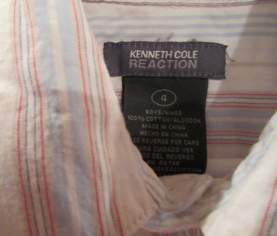 Niños Kenneth Cole Reaction~Camisa de vestir~talla 4~NUEVA~Botón abajo Foto 3 de 4