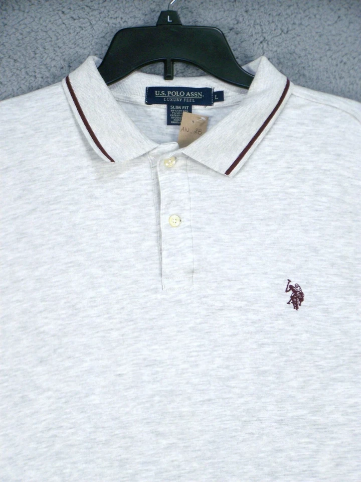 США POLO ASSN взрослых большой рубашка-поло Slim Fit роскошь подходит с белый поло логотип мужчин - Изображение 2 из 4