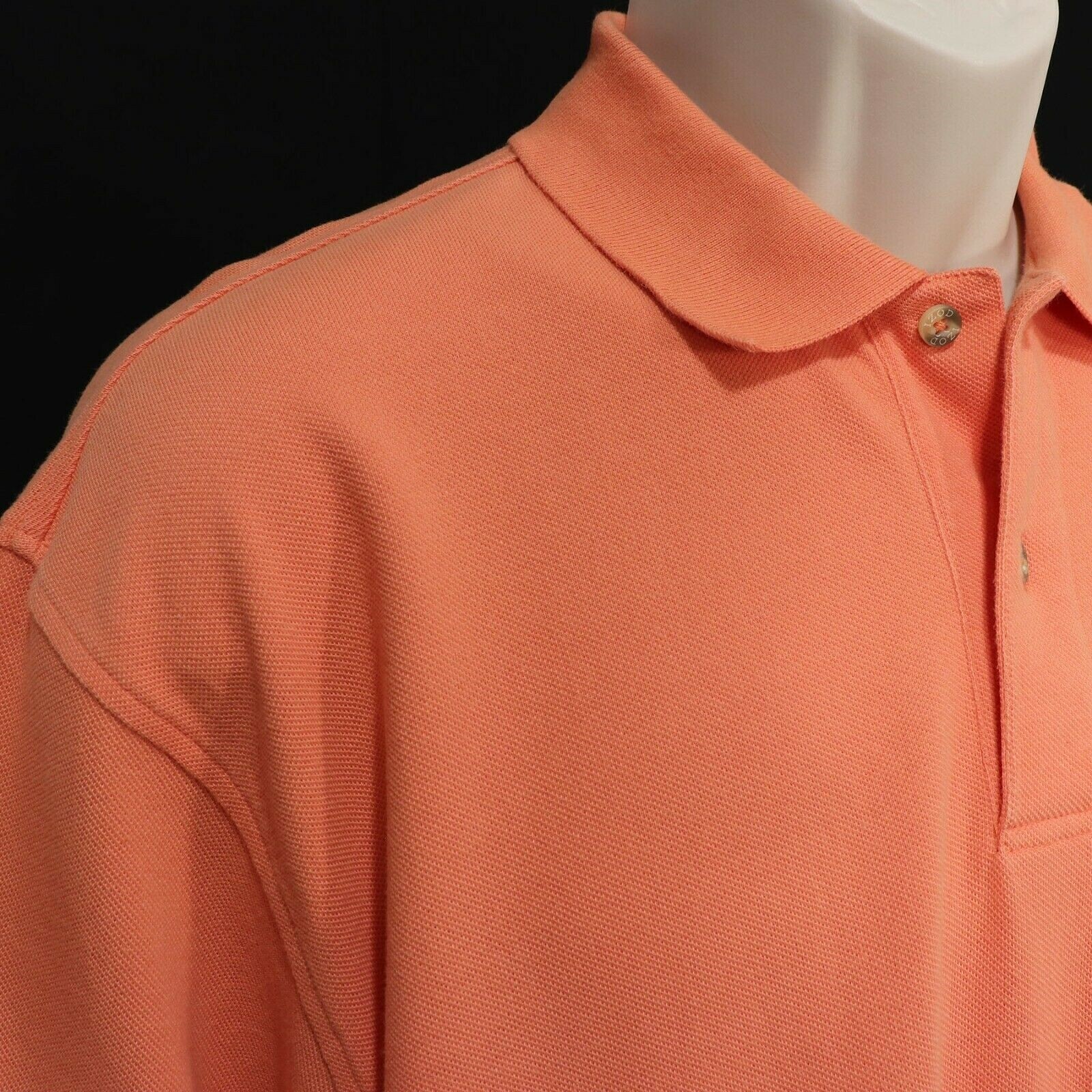 Izod Mens Pique Polo Shirt M Medium Orange Short … - image 5