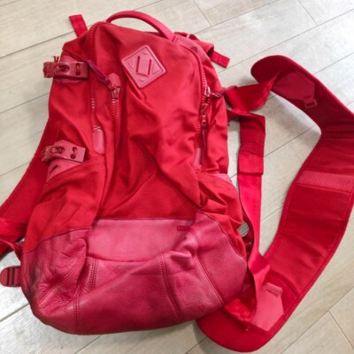 Visvim Men's Backpack Ballistic 20L Large Red Handle Pockets