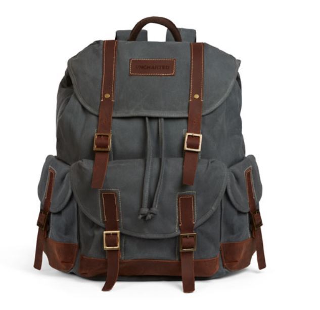 Uncharted Drake Canvas Backpack Bag Figure Fits Laptop Sony