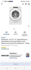 Whirlpool electric washer and dryer set used