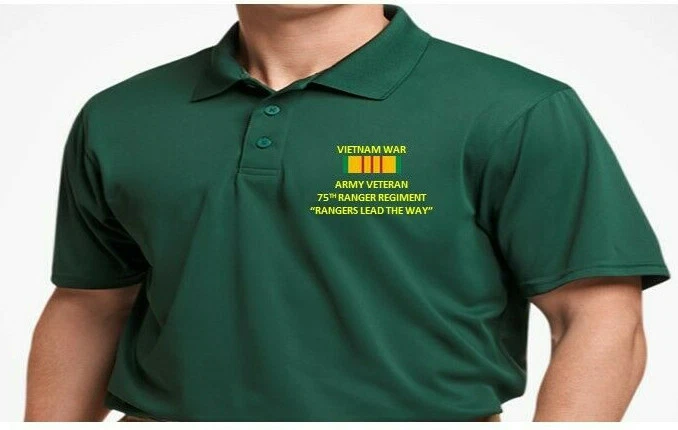 75TH RANGER REGIMENT VIETNAM VETERAN*EMBROIDERED POLO SHIRT/SWEAT/JACKET.