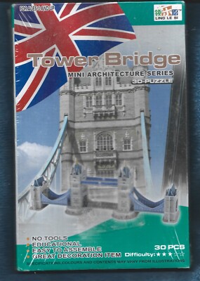 Factory Sealed Tower Bridge 3D Puzzle Mini Architecture Series-30 Pieces