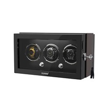 Automatic Rotation 3 Watch Winder Box LED Display Case Box with Lock 4 Modes New