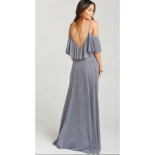 SHOW ME YOUR MUMU Renee Ruffle Maxi Dress ~ Dancing Queen Shine Smoke - Small