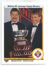 ANDY MOOG REJEAN LEMELIN 1990-91 UPPER DECK AW CARD NEAR MINT+ CONDITION