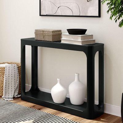Forma 46'' Solid Wood Console Table - Stylish Entryway & Living Room Table, Black