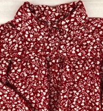 Pottery Barn Kids Girls Red Pajama Nightgown Size 8 Long Sleeves Heart Vine