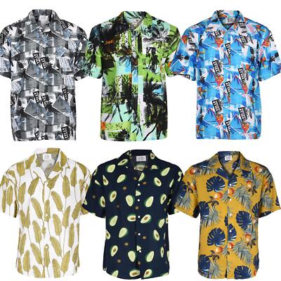 Herren Hawaii Hemd Hirsch Do Palme Aloha Urlaub Strand ausgefallen Sommer Party