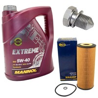 MotoröL ÖLfilter SH420P Set 5W40 5 Liter + ÖLablassschraube FüR Audi Seat Skoda