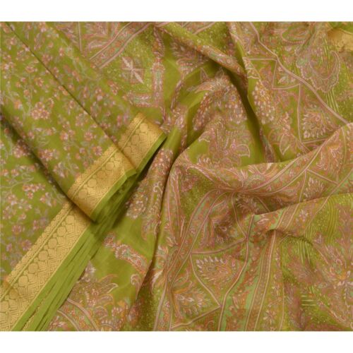 Sanskriti Vintage Sarees Quilting Felting Craft Fabric Pure Silk Printed Sari    - Picture 1 of 9
