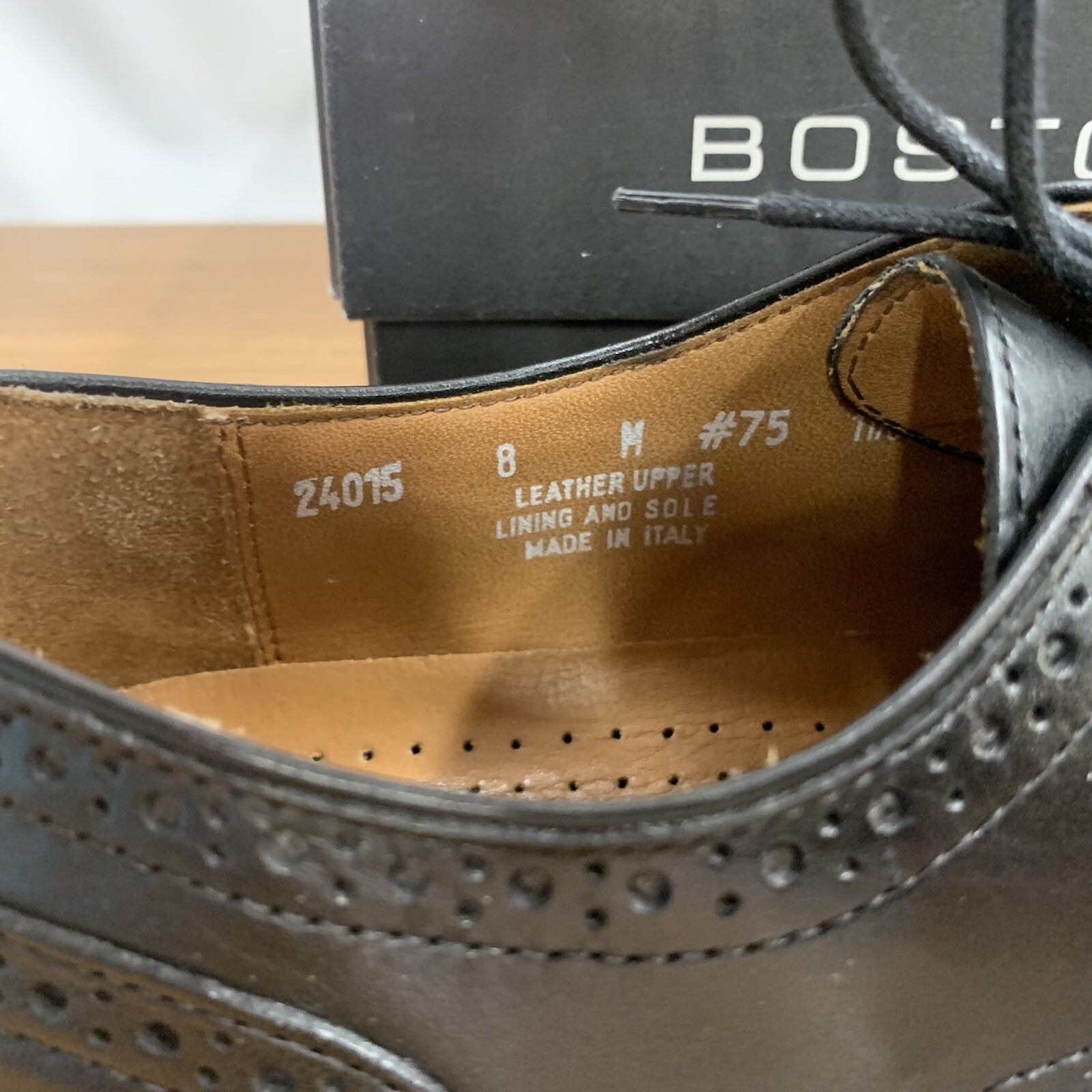 Bostonian Cap Toe Men's Dress Shoes Black Fremont Lac… Gem