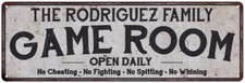 THE RODRIGUEZ FAMILY Personalized Game Room Country Metal  Sign 106180042928
