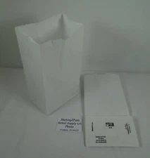 Qty 100 #4 Paper Bleached White Grocery Merchandise Retail Shopping Bags