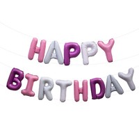 Happy Birthday Folien Luftballon Girlande Im Farbmix Als Geburtstag Party Deko