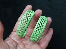 Vintage 1980's Open Work Mesh Oversize Hoop Pierced Earrings