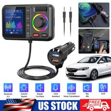 Bluetooth V5.0 FM Transmitter Wireless Car Adapter Screen QC3.0 Fast Charger