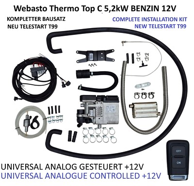 Webasto Thermo Top C 5,2kW Benzin Universal Einbausatz +12V START TELESTART T99