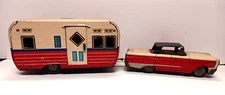 Modern Toys Japan FORD GALAXIE 1960 Car & HOUSE TRAILER Friction Tin Toy