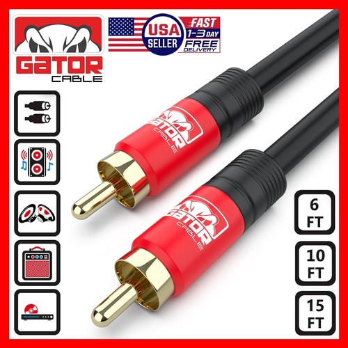 1 RCA To 1 RCA Subwoofer Audio Cable Coaxial Dual Layer Gold Plated Plug Cord - Picture 15 of 51