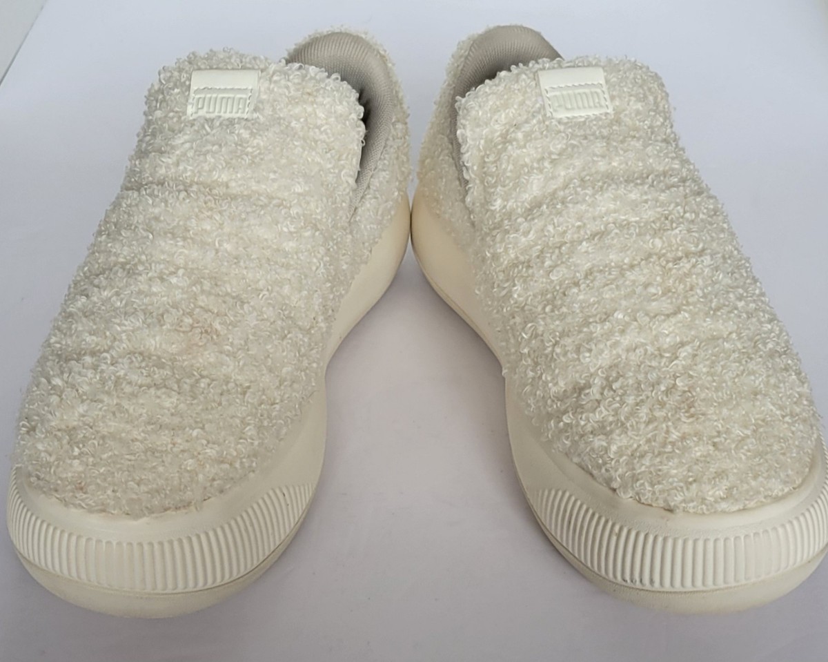 PUMA WHITE SUEDE MAYU TEDDY SLIP ON SNEAKER View 6