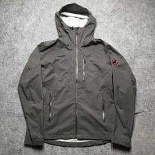 Mammut Kento Jacket Mens Medium Gray DRYtech Premium Hood Waterproof 1010-23100