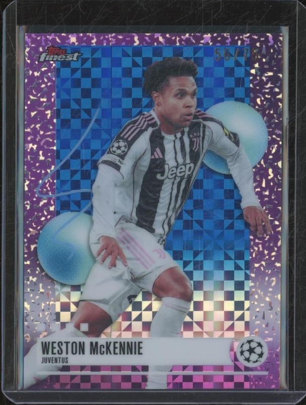 2025-26 Topps UCC Finest WESTON MCKENNIE #346 Blue X-Fractor Refractor /75 JA331